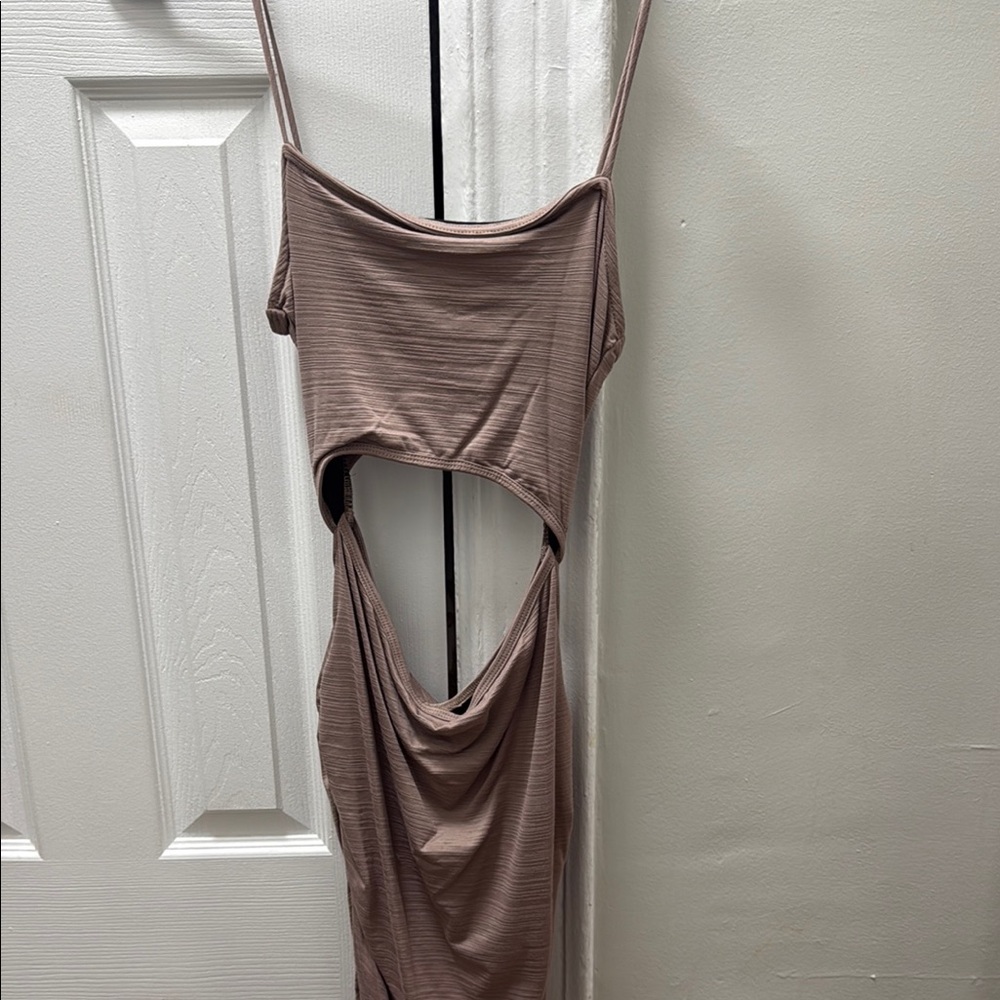 Stylish Cutout Dress in Brown